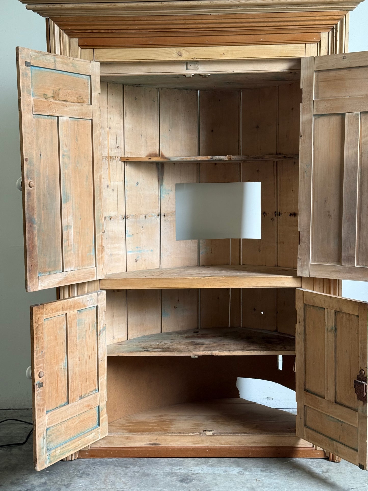 Antique Pine Corner Cupboard