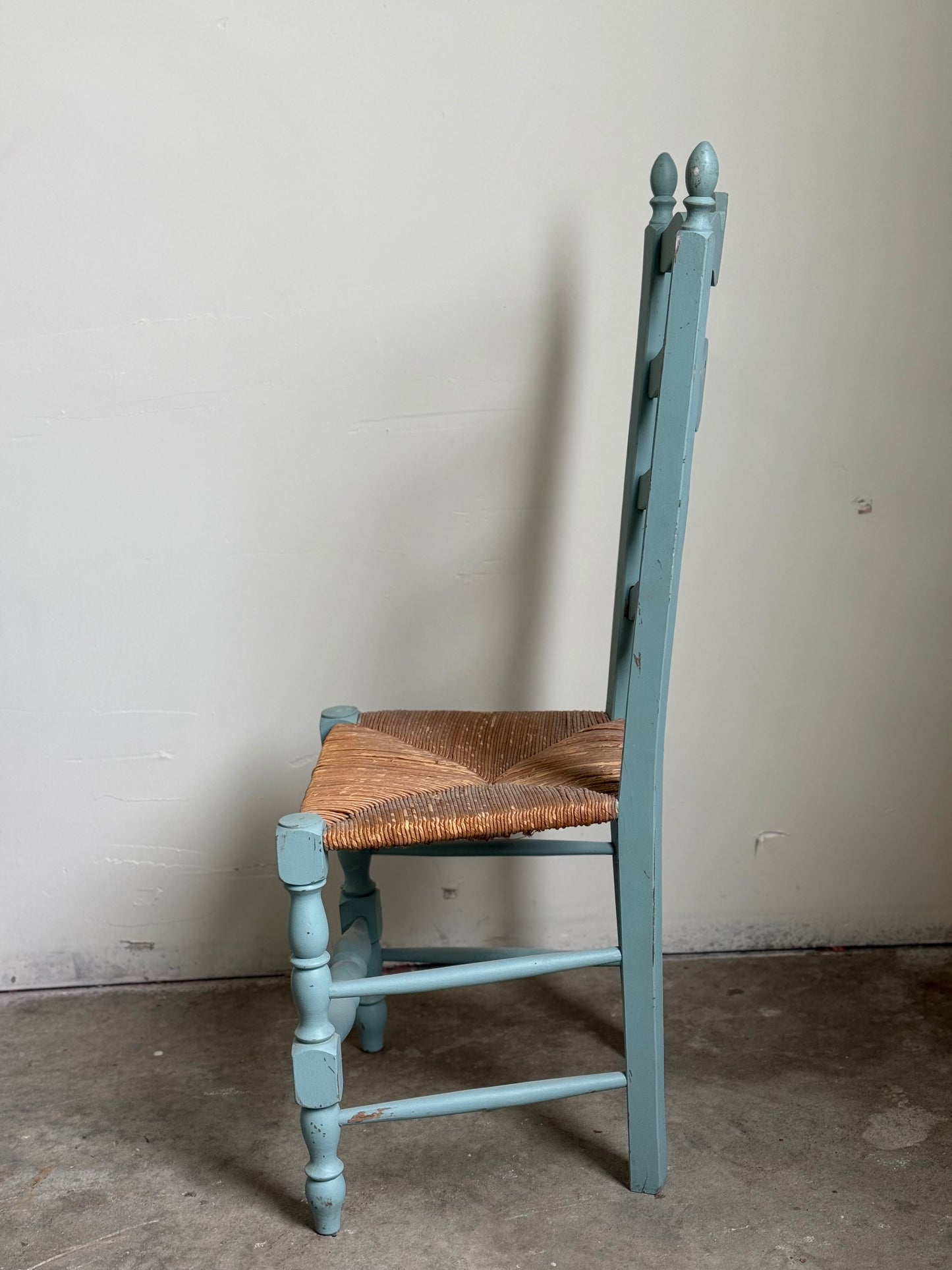 Vintage French Provincial Dining Chairs, French Blue, Set of Six