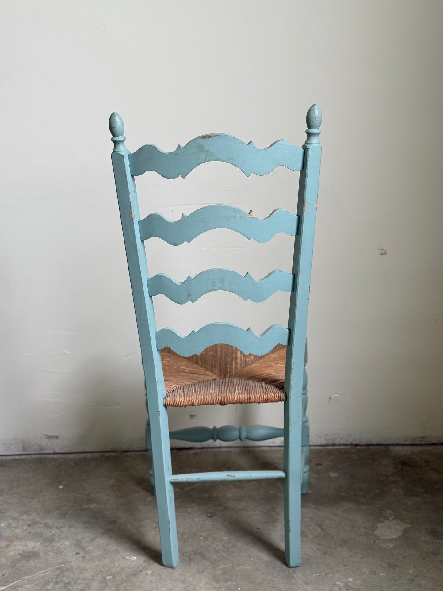 Vintage French Provincial Dining Chairs, French Blue, Set of Six