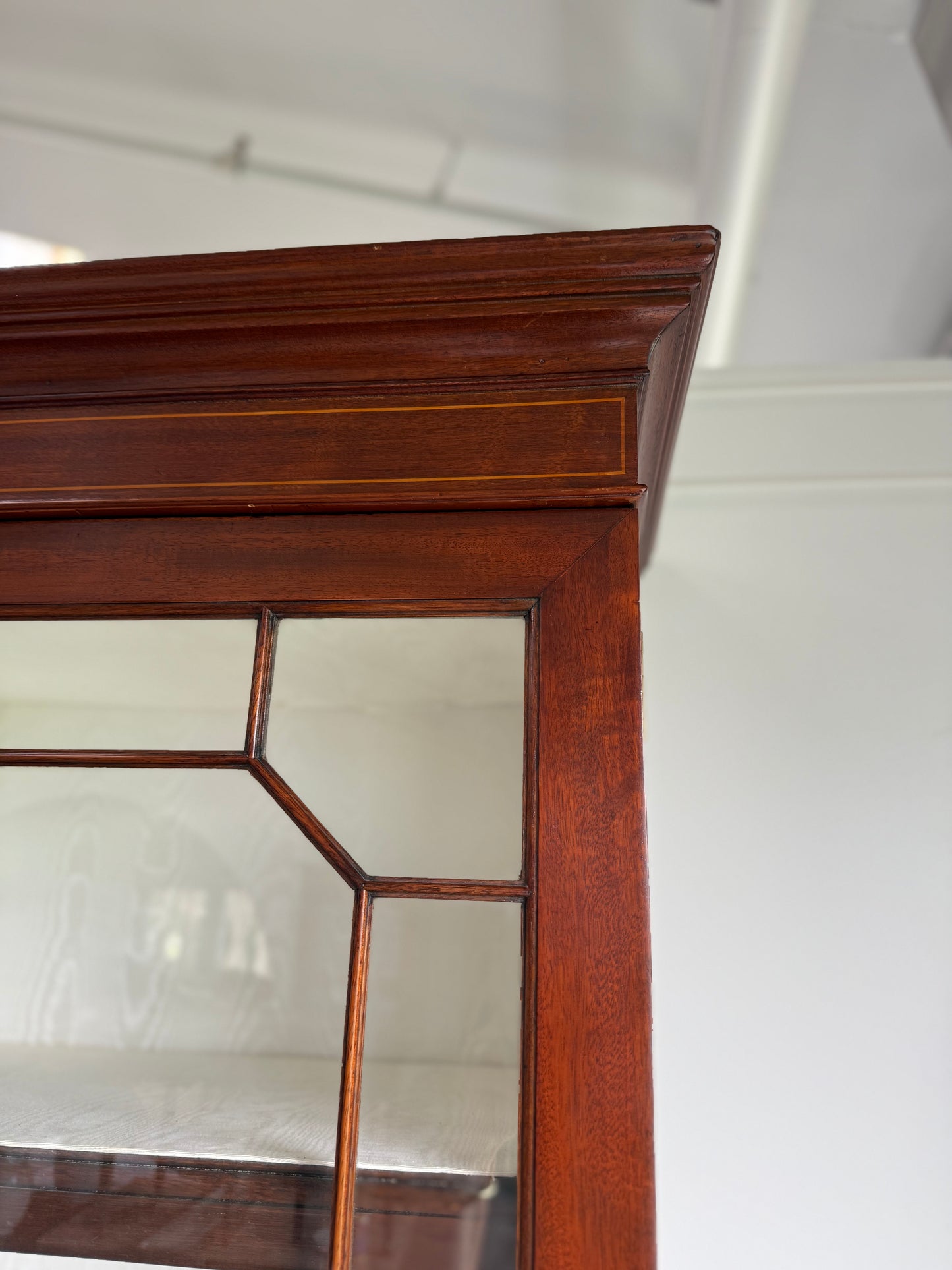 Antique English Mahogany Breakfront Bookcase. 19th C.