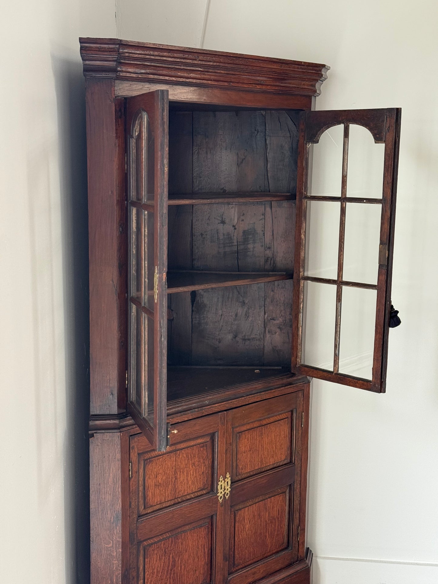 George III Oak Corner Cupboard