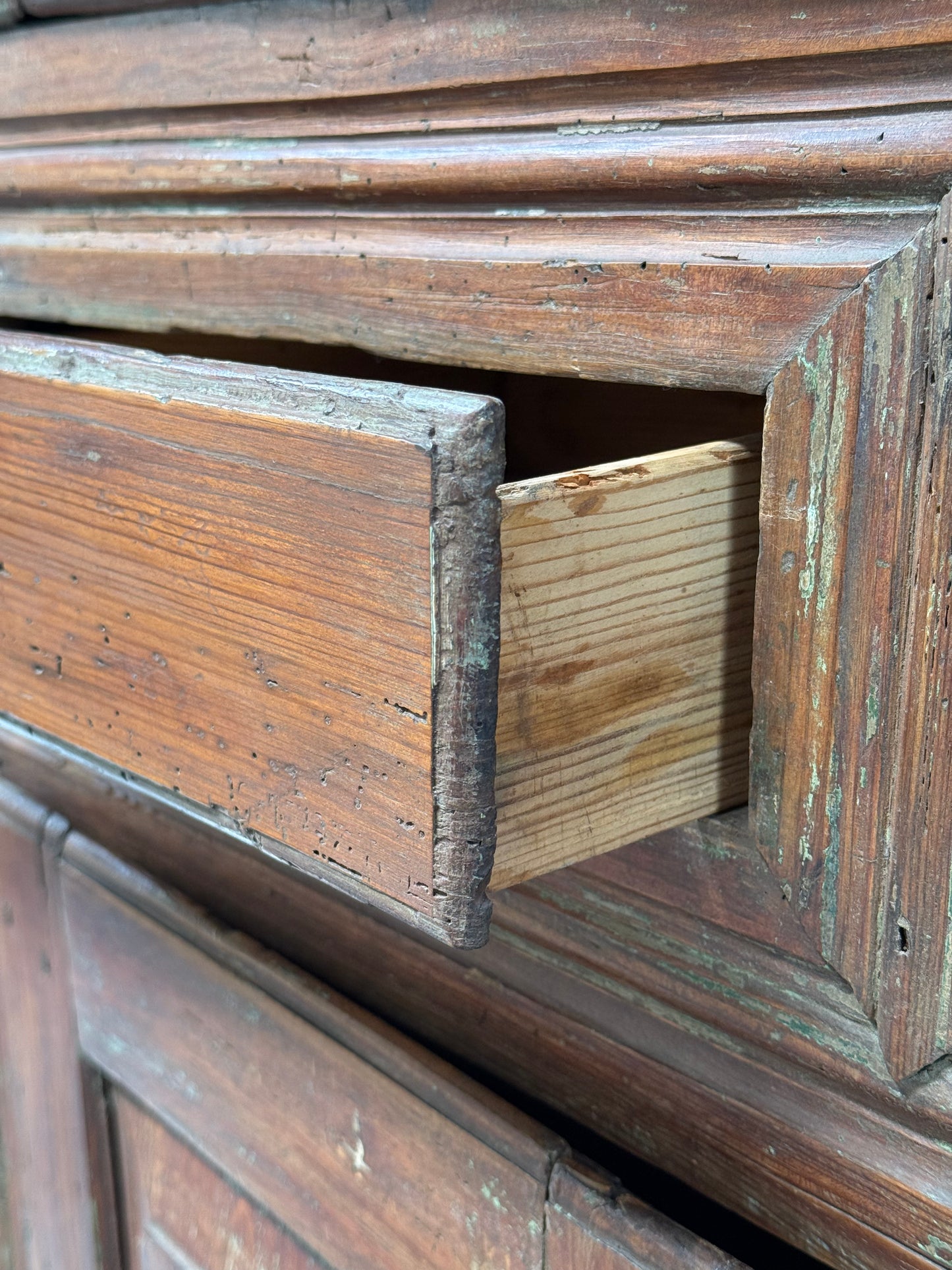 Antique Portuguese Scrubbed Pine Cabinet