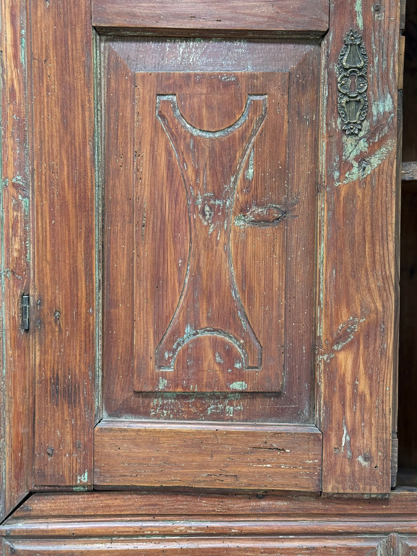Antique Portuguese Scrubbed Pine Cabinet
