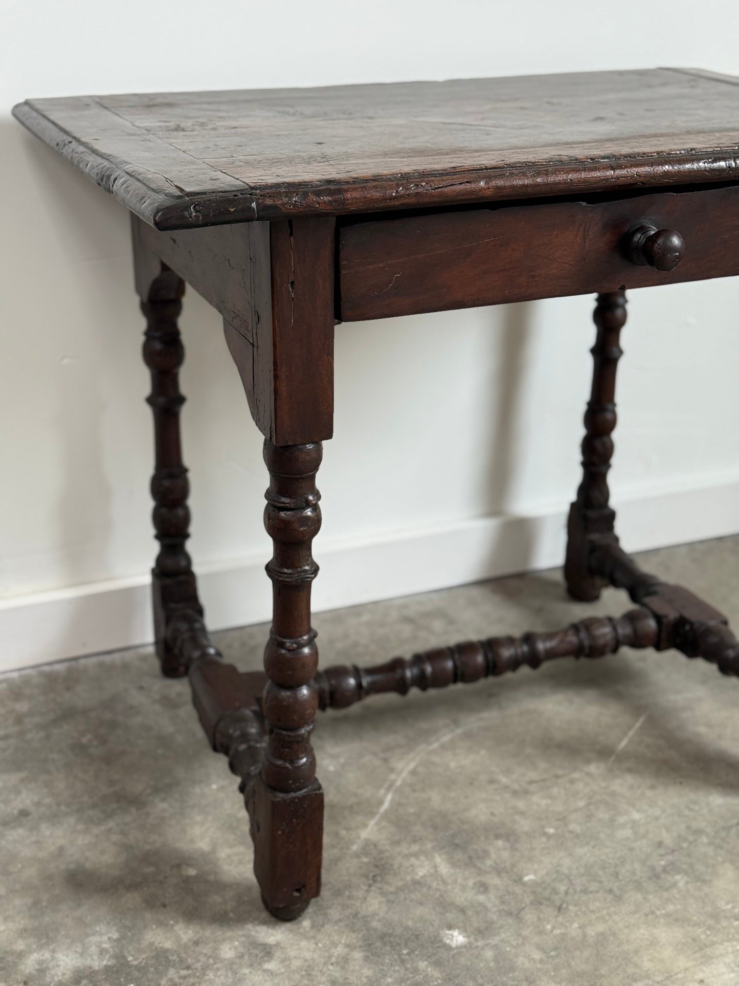 Antique French Baroque Walnut & Cherry Side Table