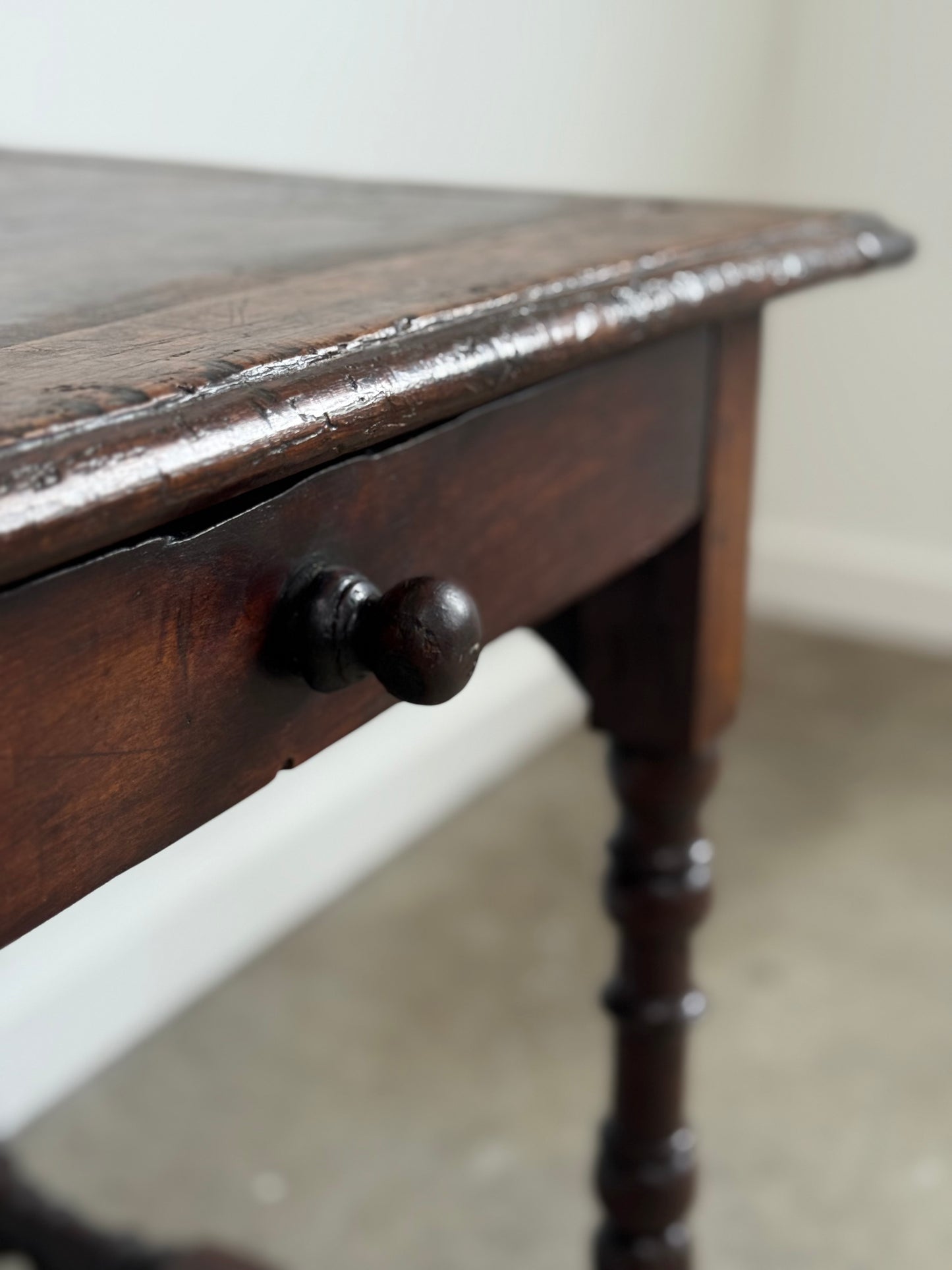 Antique French Baroque Walnut & Cherry Side Table