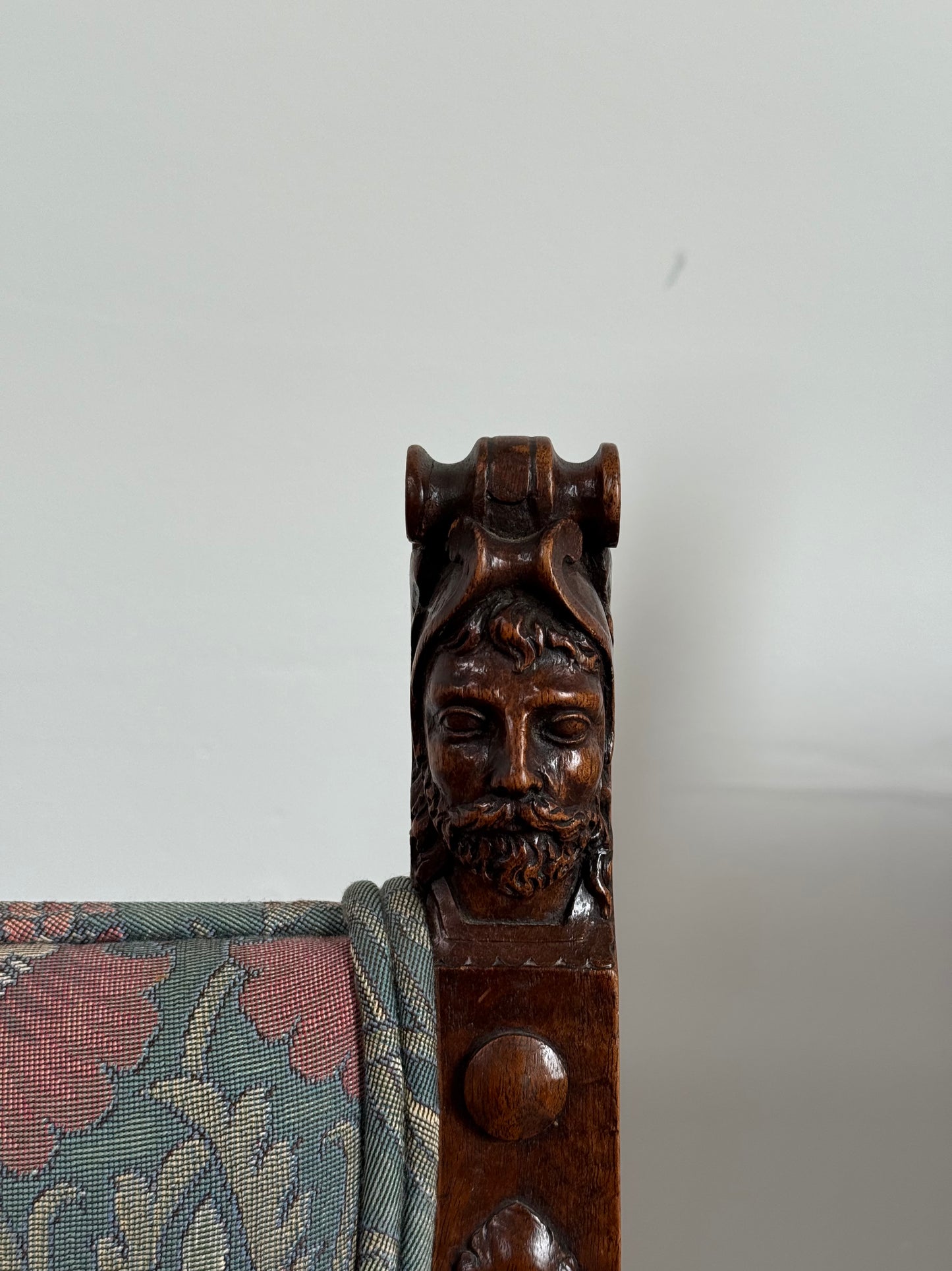 Beautiful Pair of Antique Tudor Style Armchairs. 19th C.