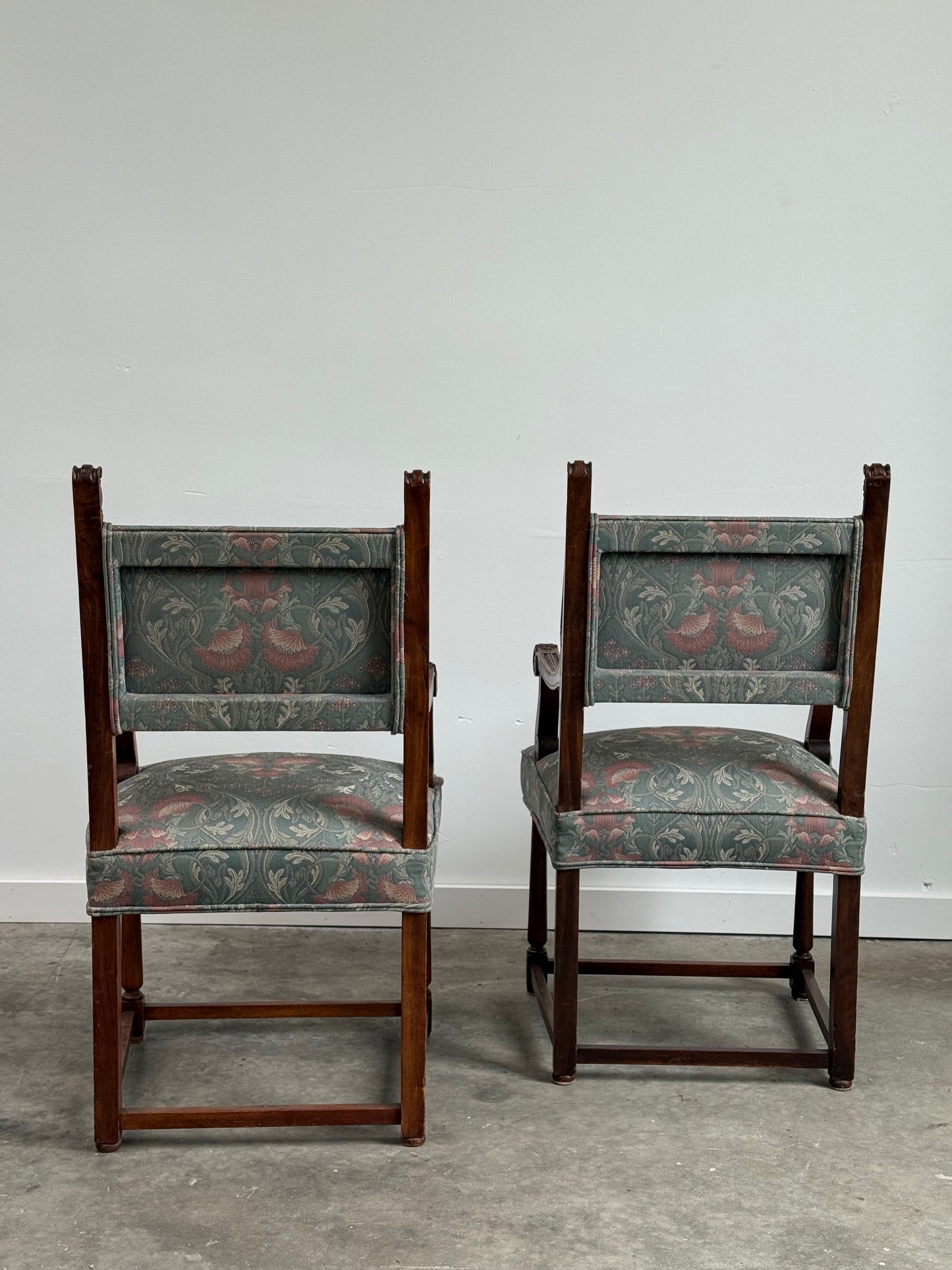 Beautiful Pair of Antique Tudor Style Armchairs. 19th C.