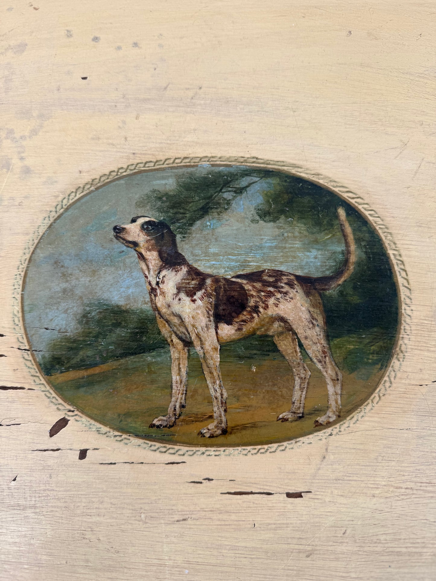 Vintage Dog Portrait Table