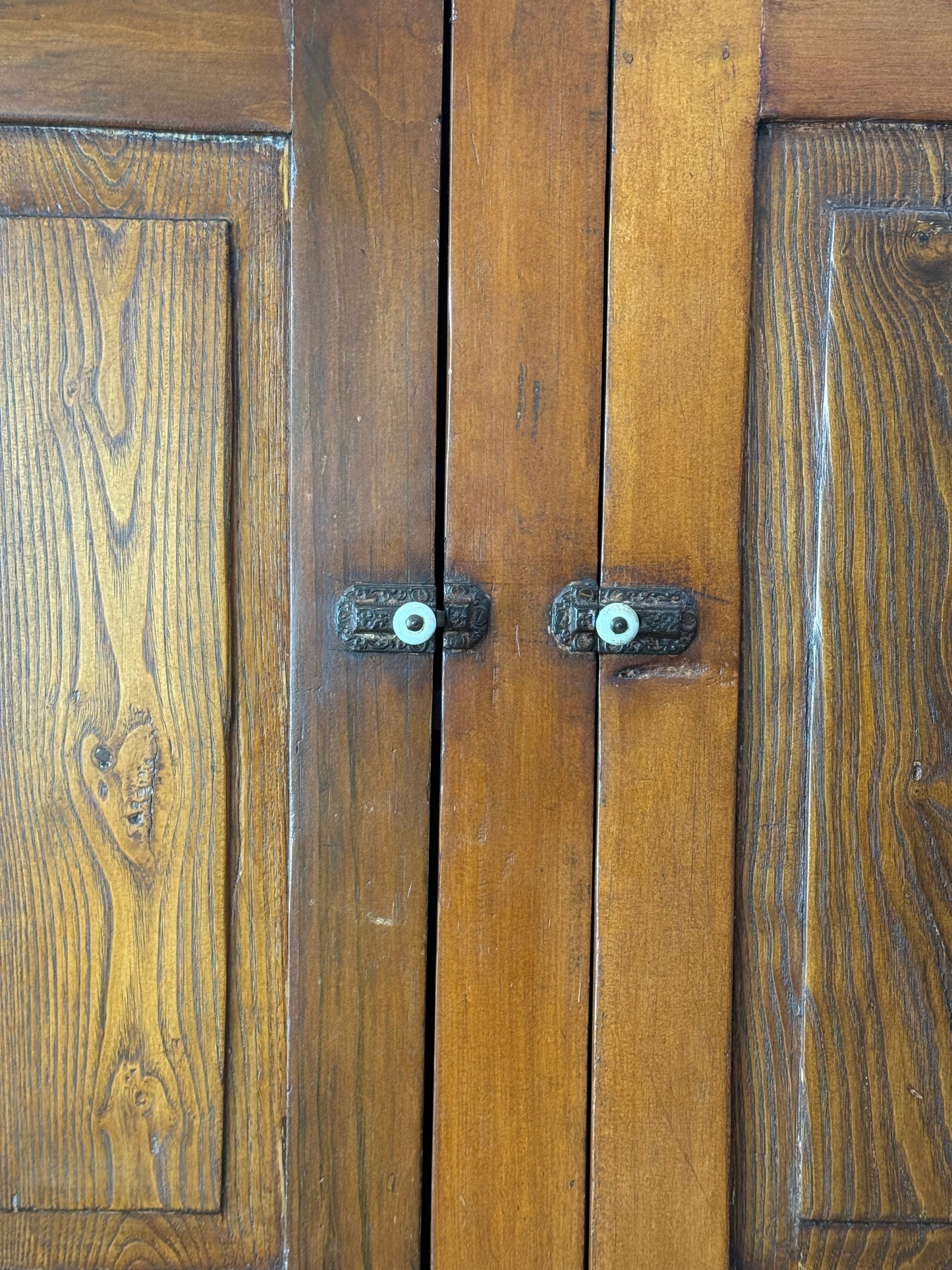 Antique Country Pine Stepback Cupboard