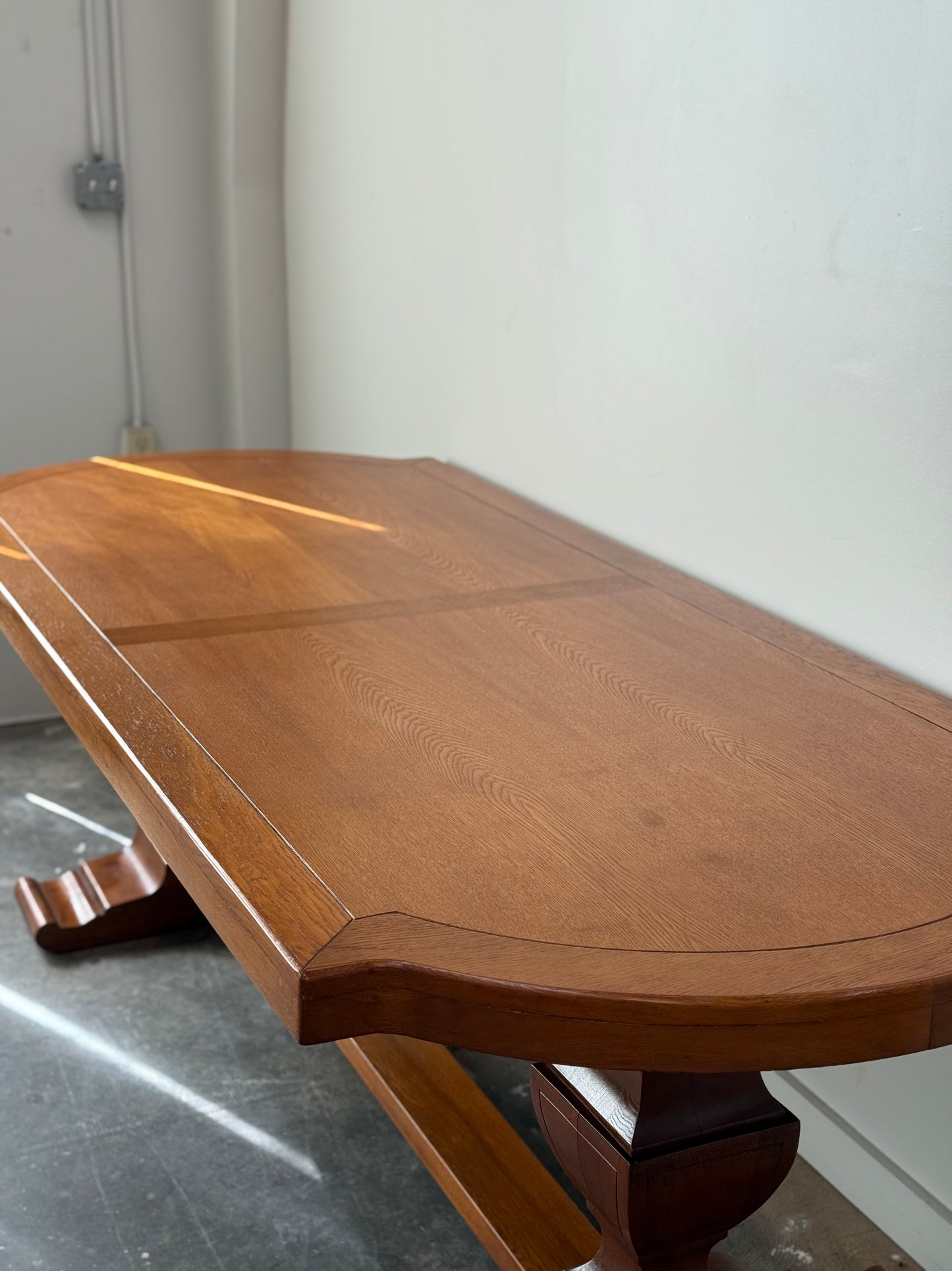 Large French Oak Double Pedestal Table C.1950