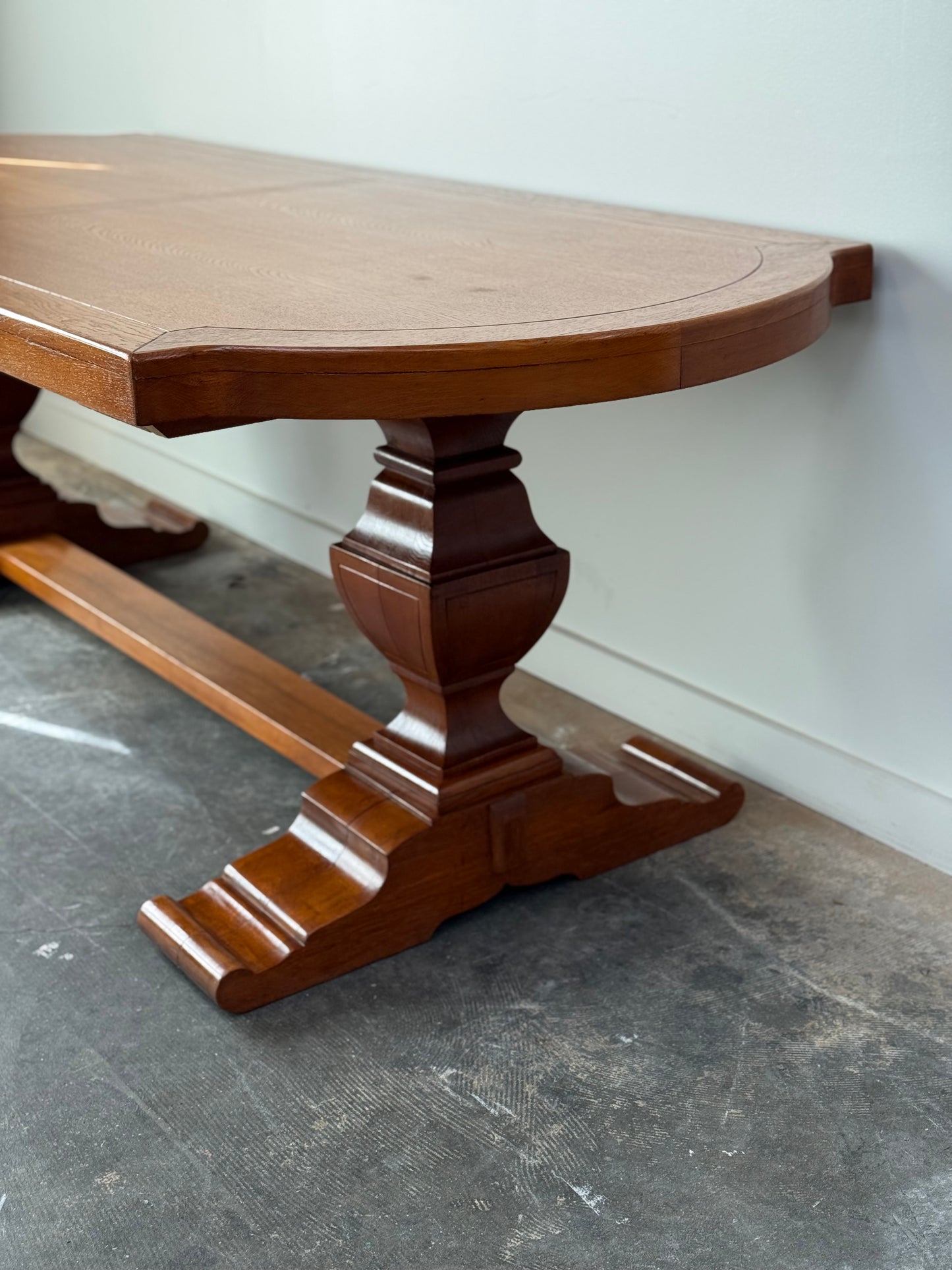 Large French Oak Double Pedestal Table C.1950