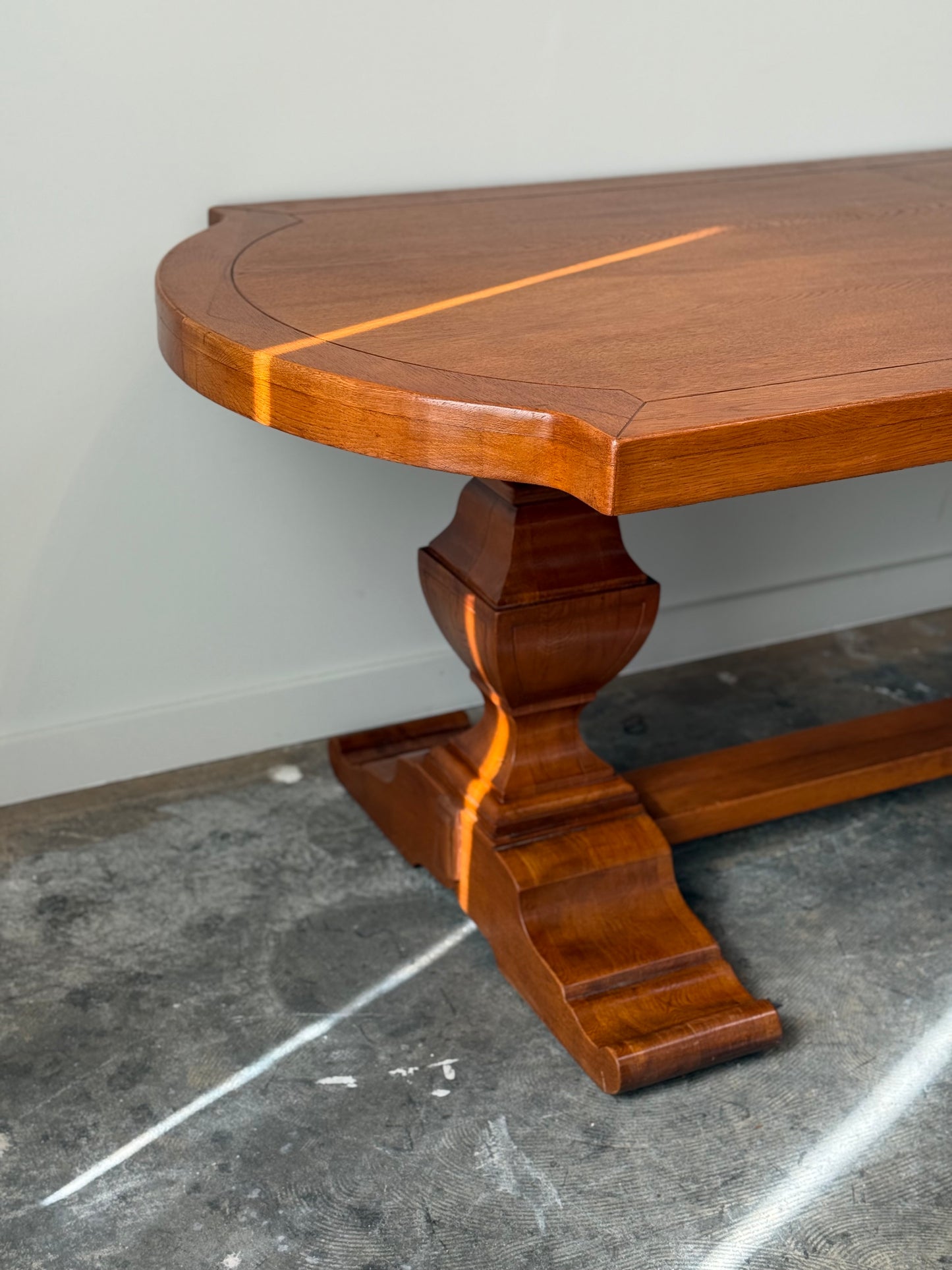 Large French Oak Double Pedestal Table C.1950