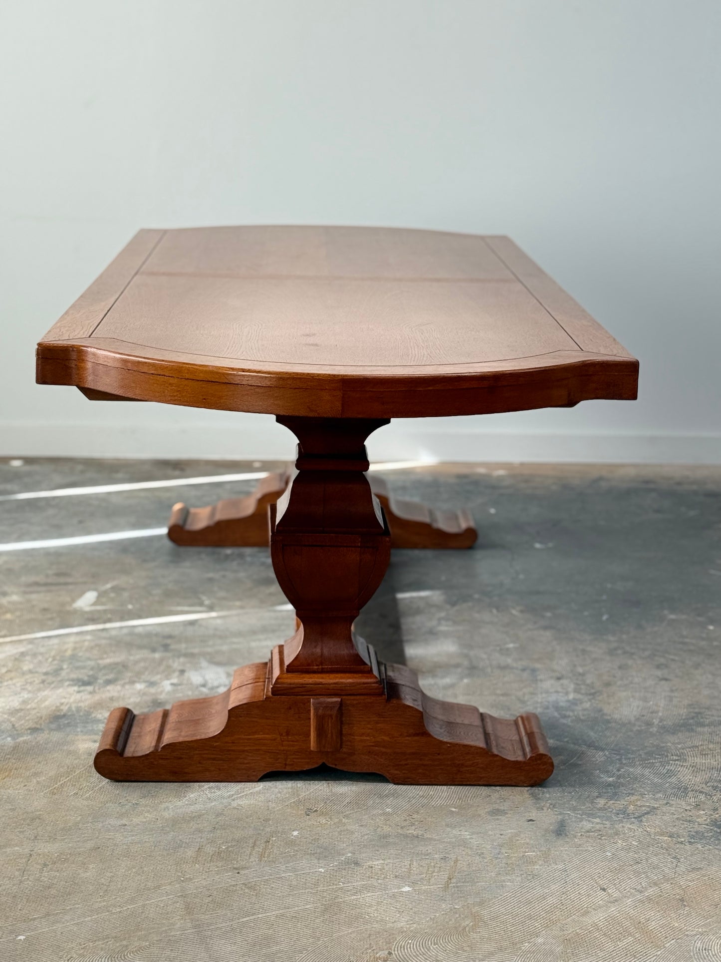 Large French Oak Double Pedestal Table C.1950