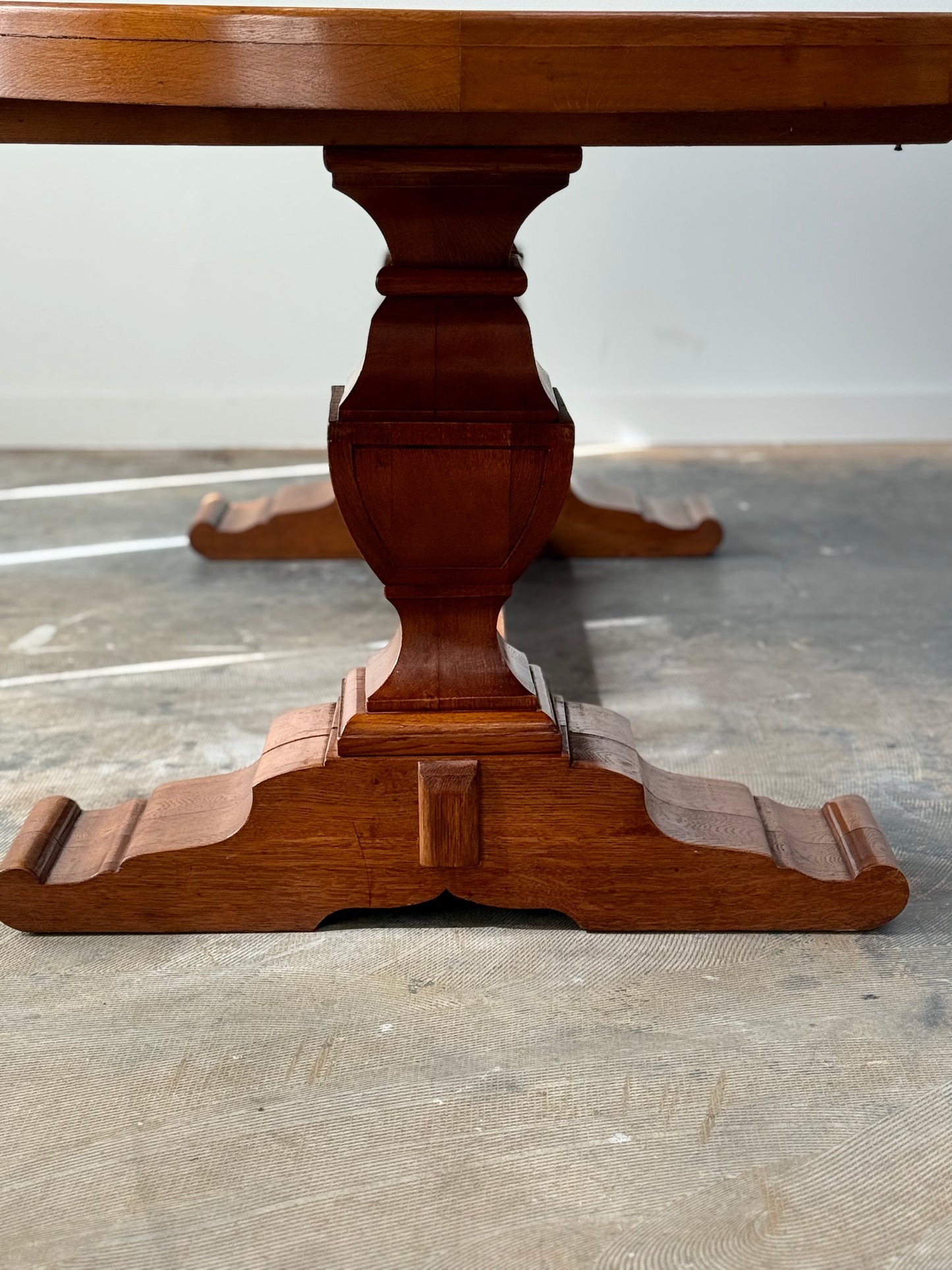 Large French Oak Double Pedestal Table C.1950