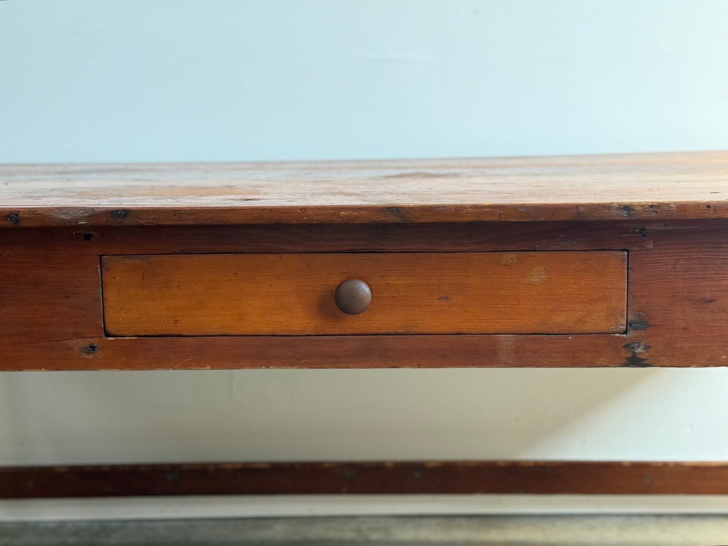 19th Century Dinning Table with Stretcher Base