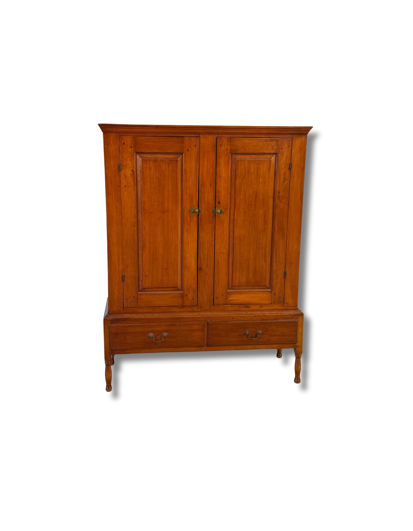 Antique Pine Cupboard On Turned Legs 19th c.