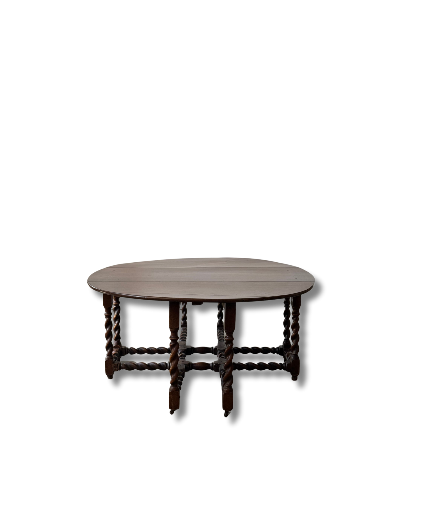 Jacobean Oak Double Swing Leg Drop Leaf Table