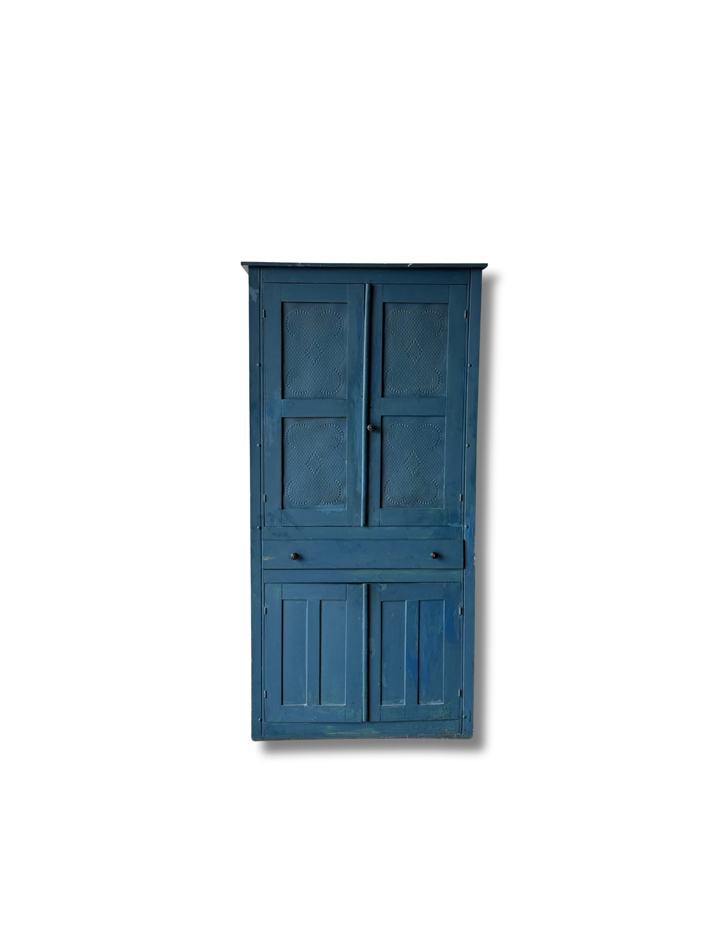 Antique Blue Painted Pie Safe