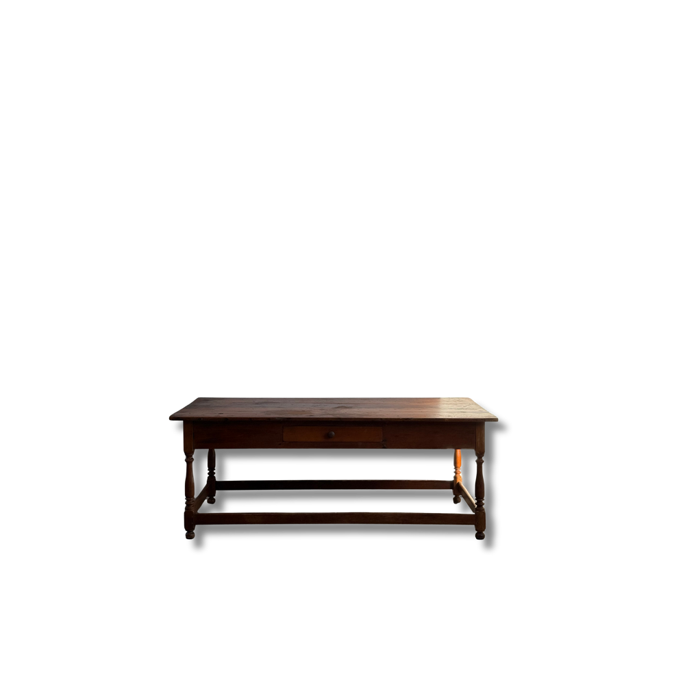 19th Century Dinning Table with Stretcher Base