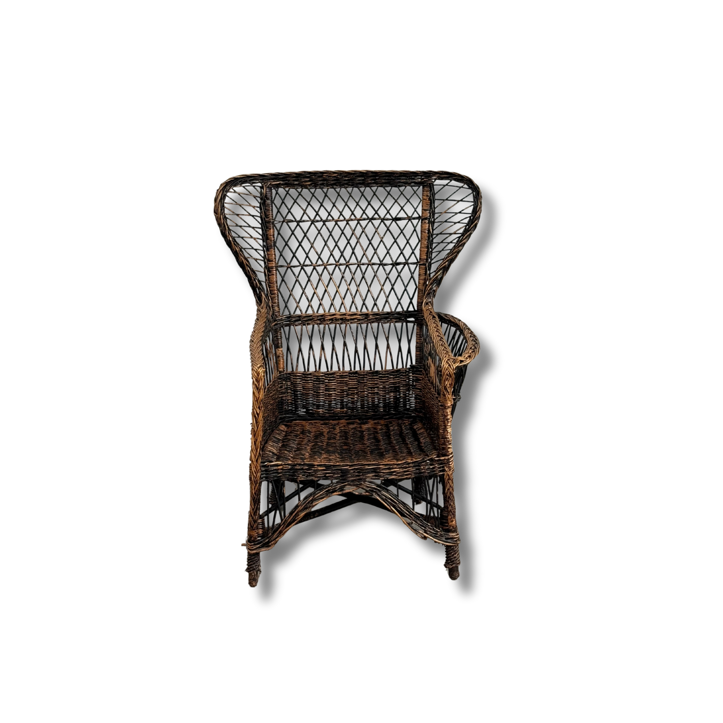 Vintage Wing Back Wicker Chair
