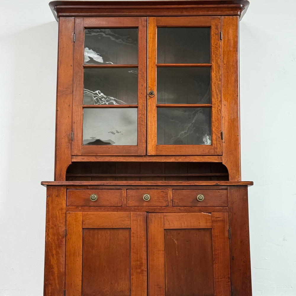 
                  
                    Antique Wavy Glass Stepback Cupboard
                  
                