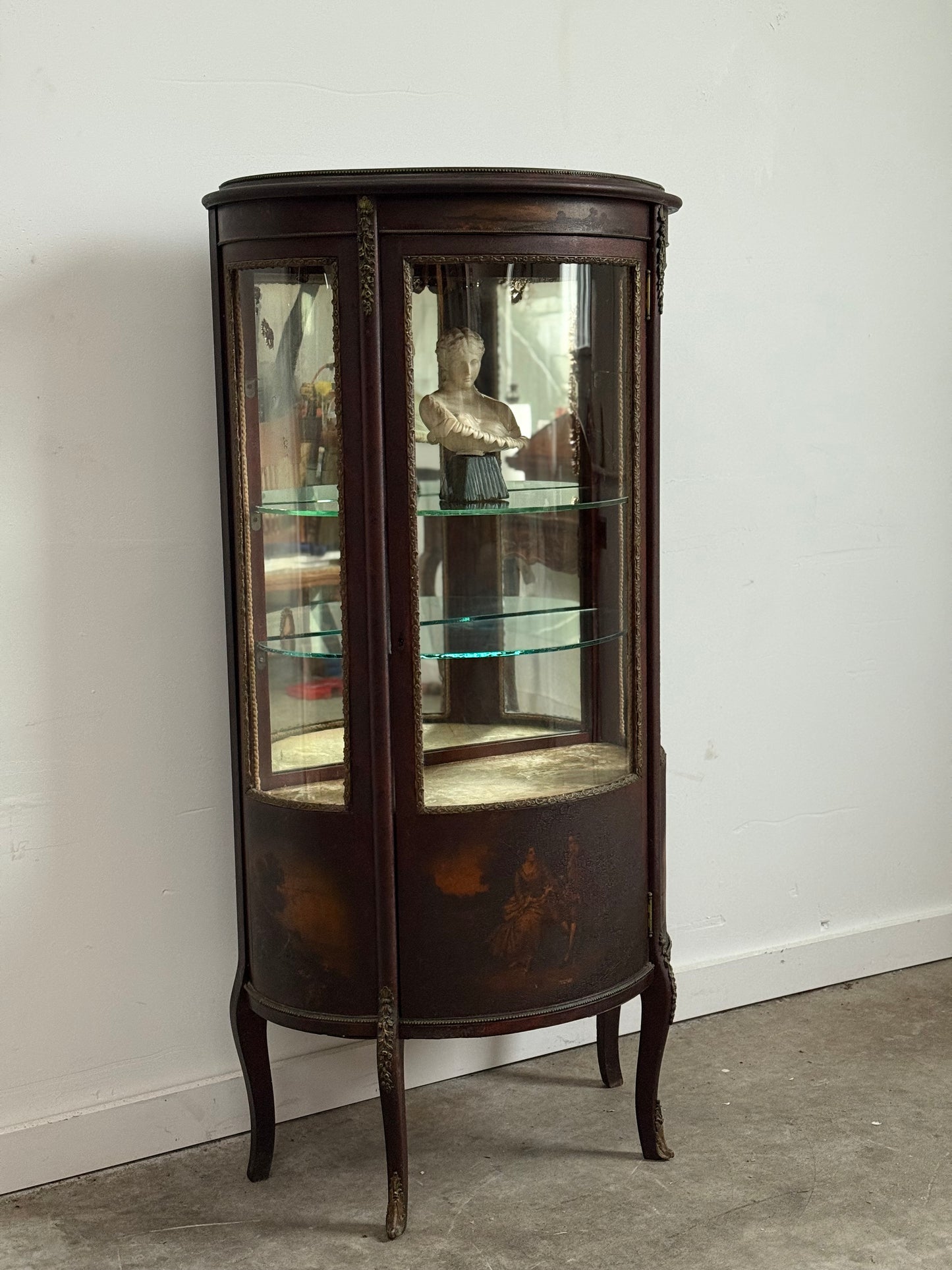 Late 19th C. French Glass Vitrine