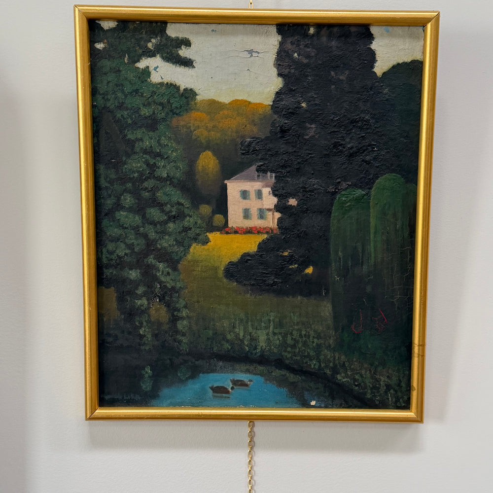 Vintage Oil on Canvas by Madeleine Luka. French