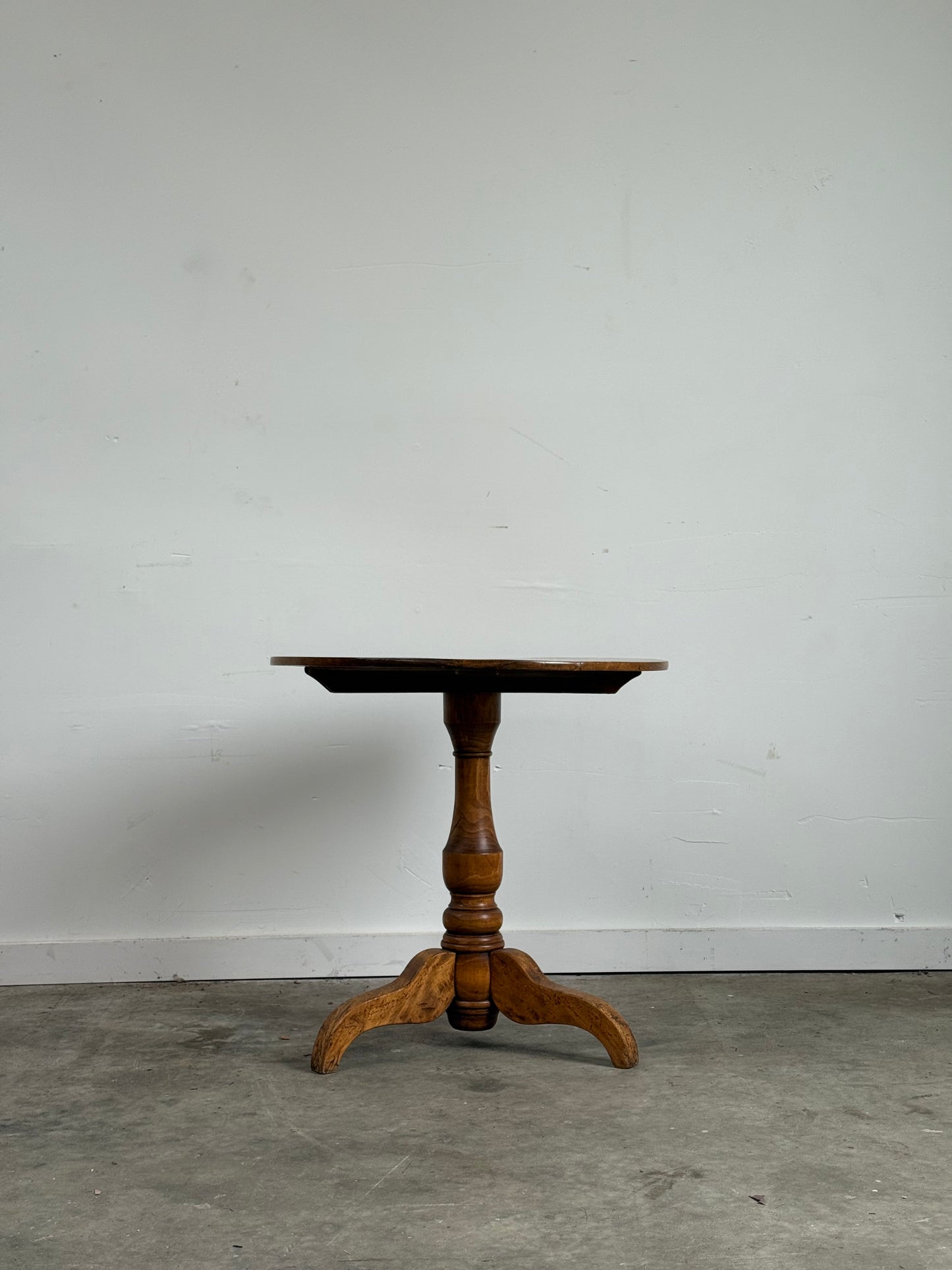 Antique French Oak Pedestal Side Table