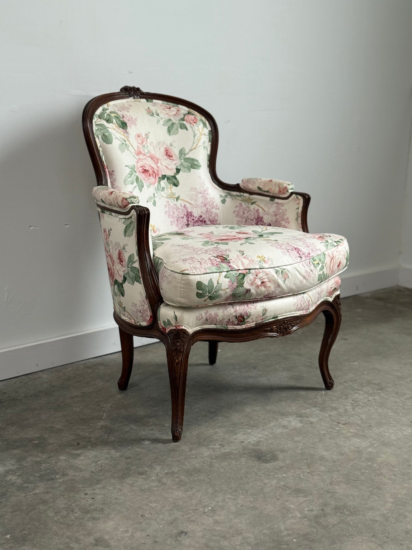 Louis XV Upholstered Bergere Chair