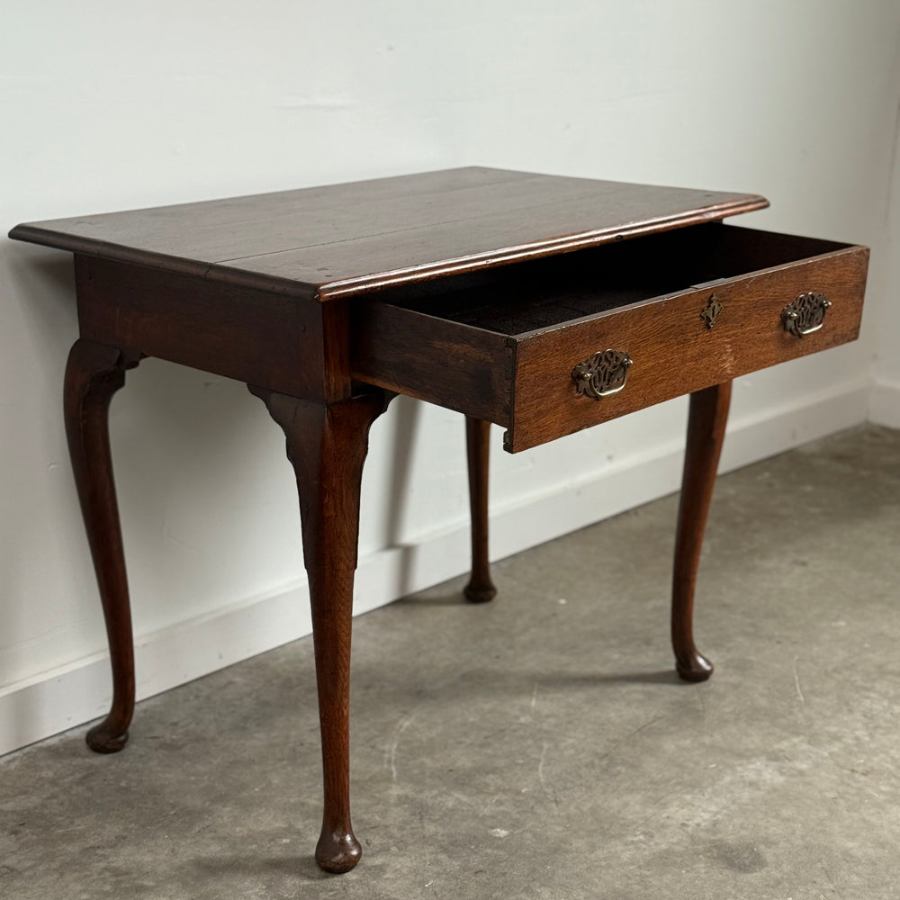 
                  
                    English Queen Anne Walnut One Drawer Lowboy
                  
                