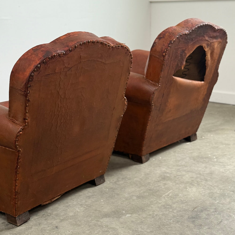 
                  
                    Pair of French Art Deco Club Chairs C. 1930
                  
                