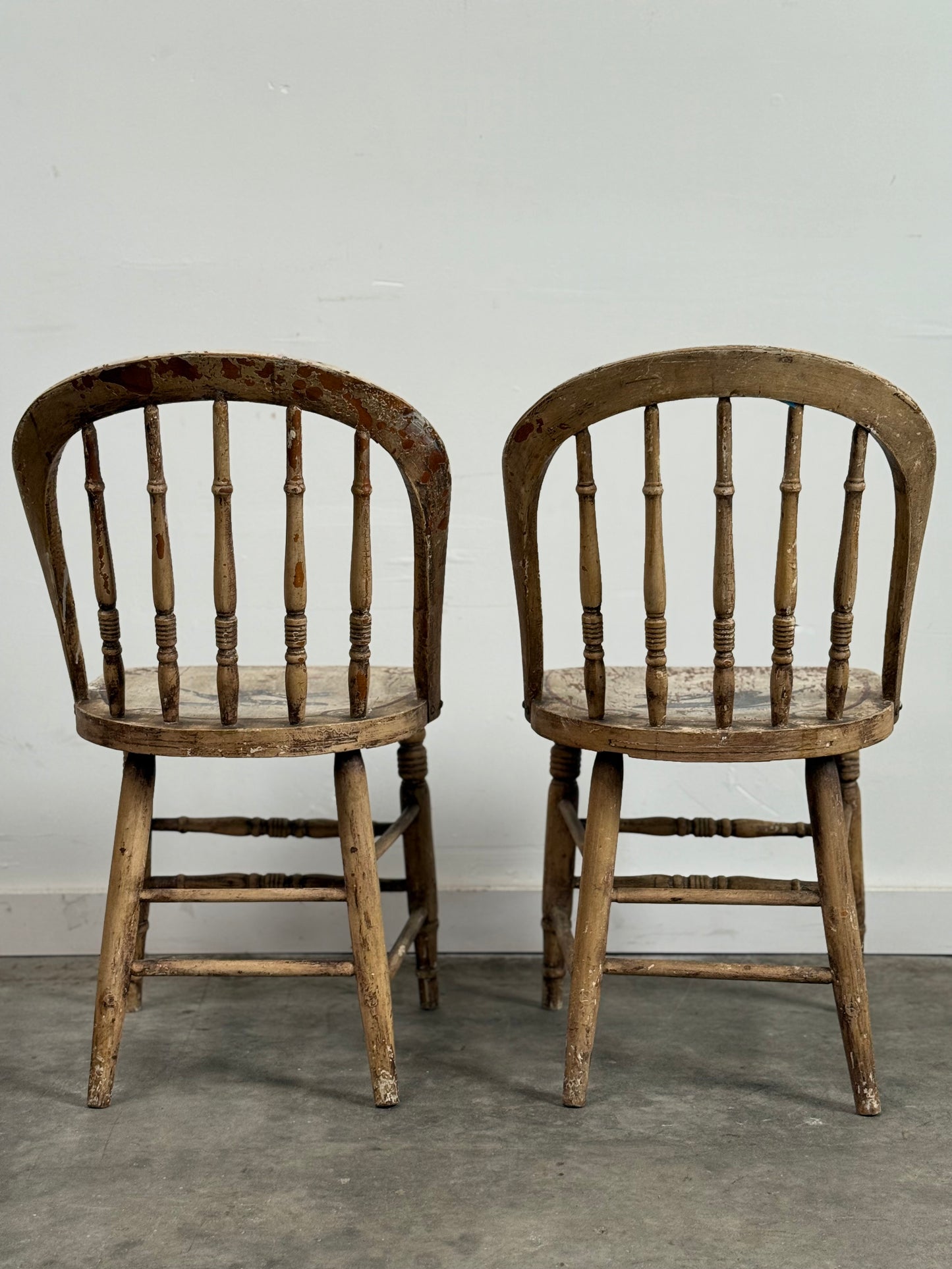 Pair of Antique Patriotic Painted wood Chairs