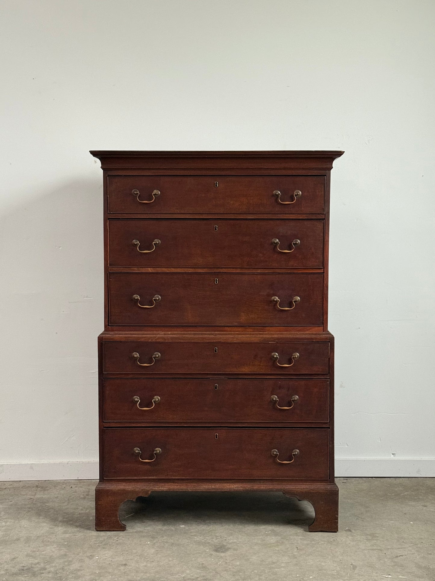 18th C. George III Chest on Chest of Drawers