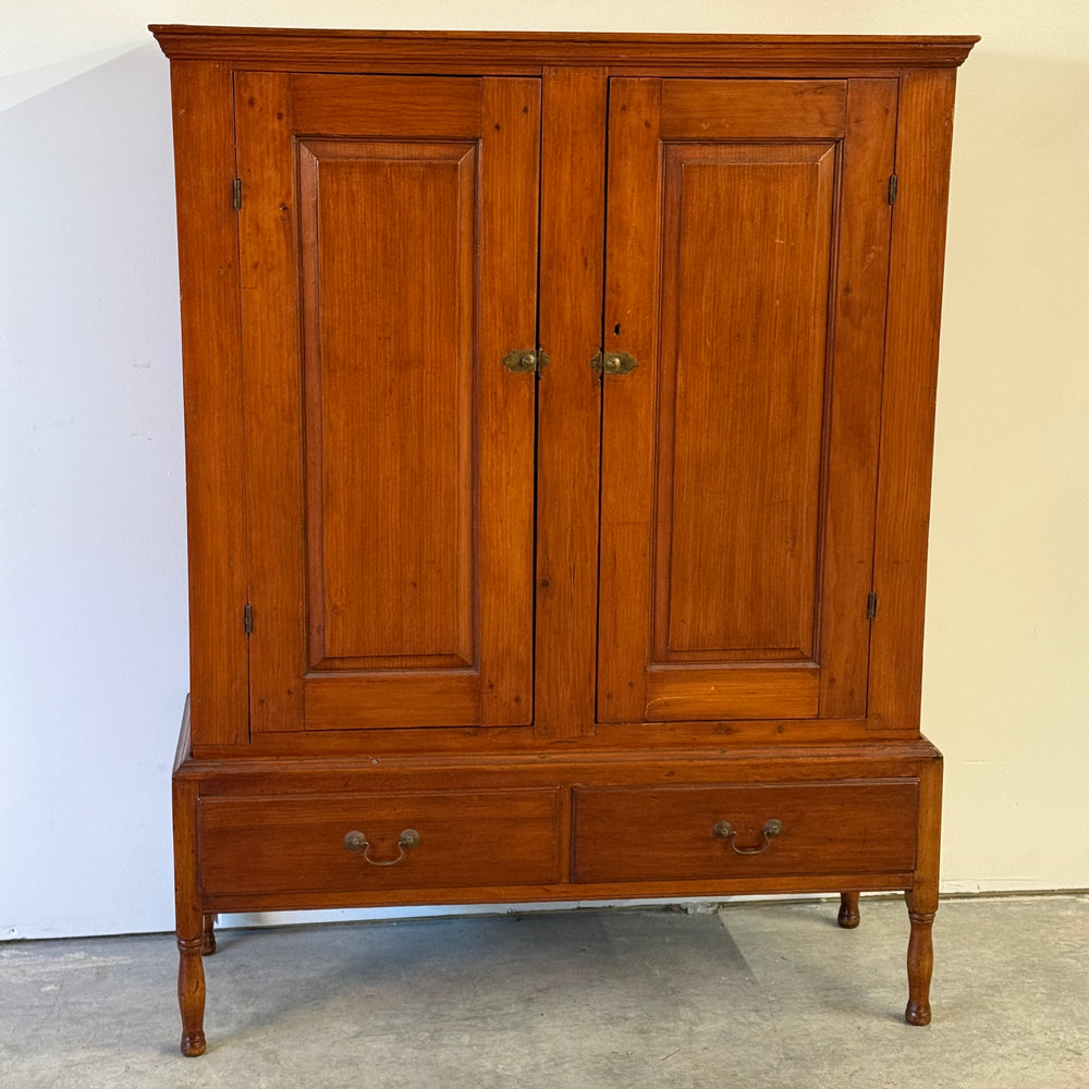 
                  
                    Antique Pine Cupboard On Turned Legs 19th c.
                  
                