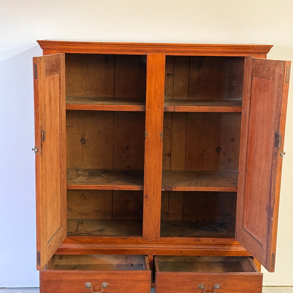 
                  
                    Antique Pine Cupboard On Turned Legs 19th c.
                  
                