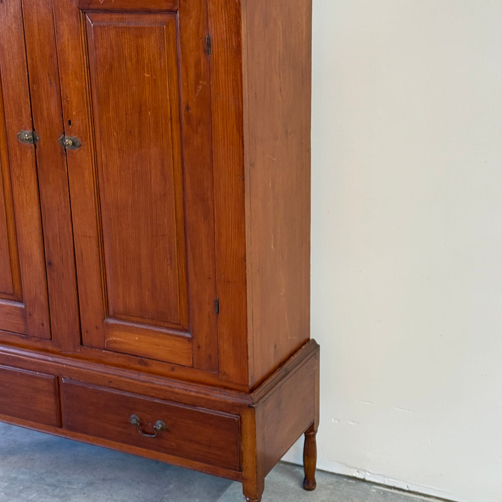 
                  
                    Antique Pine Cupboard On Turned Legs 19th c.
                  
                