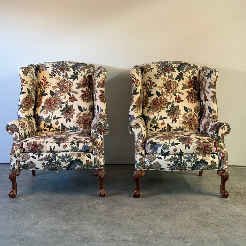 
                  
                    Pr. Vintage George III Style Wing Armchairs
                  
                