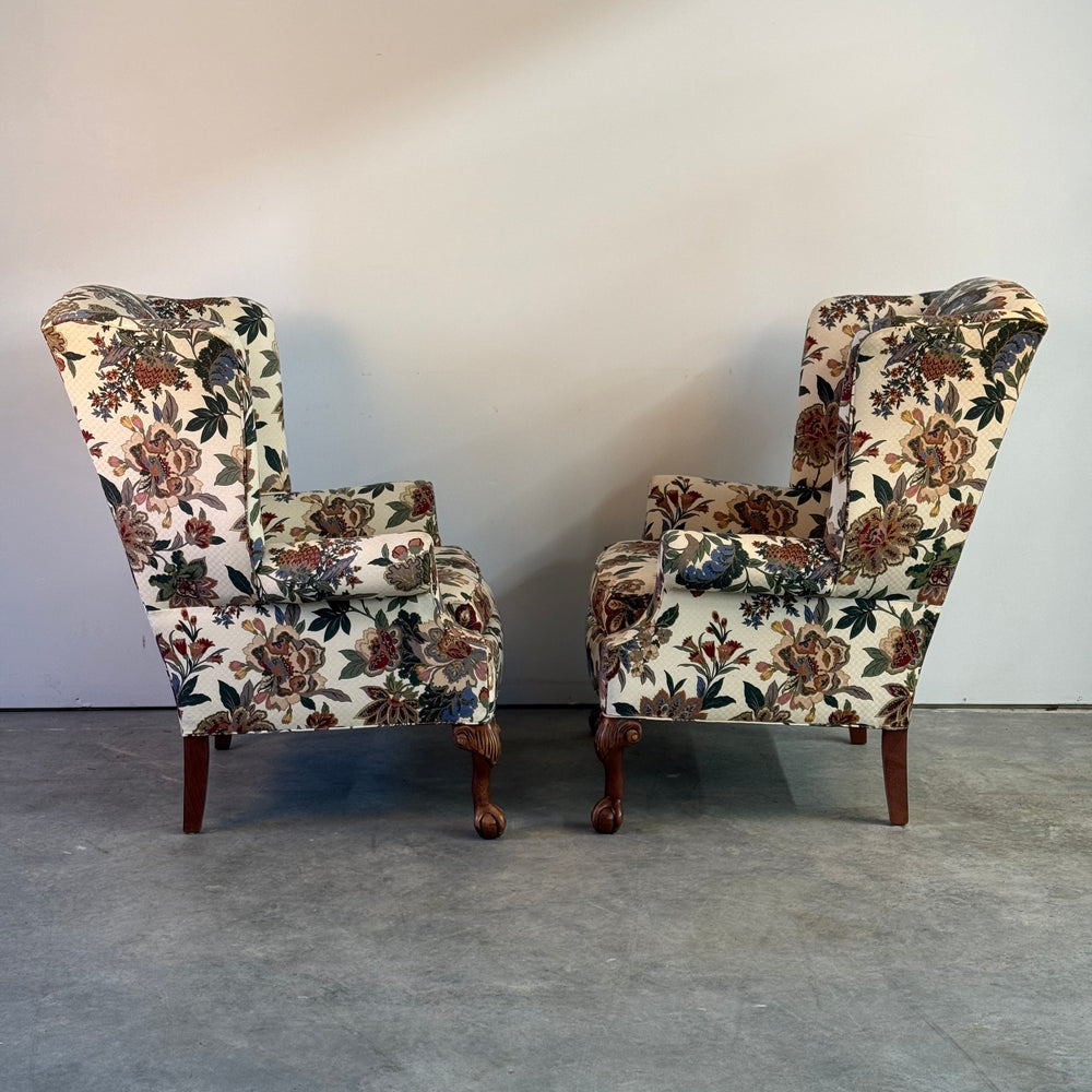 
                  
                    Pr. Vintage George III Style Wing Armchairs
                  
                