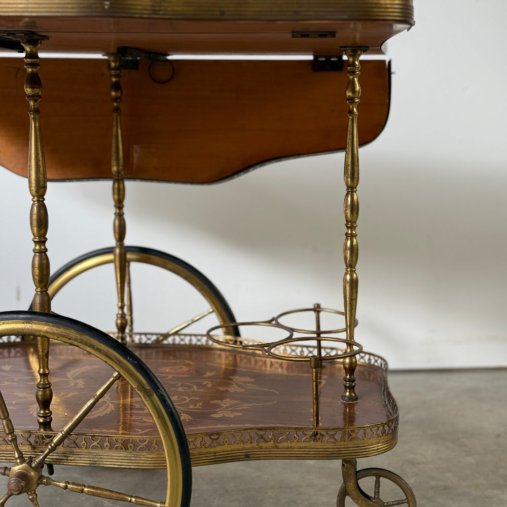 
                  
                    Italian Marquetry Mahogany & Brass Bar Cart
                  
                