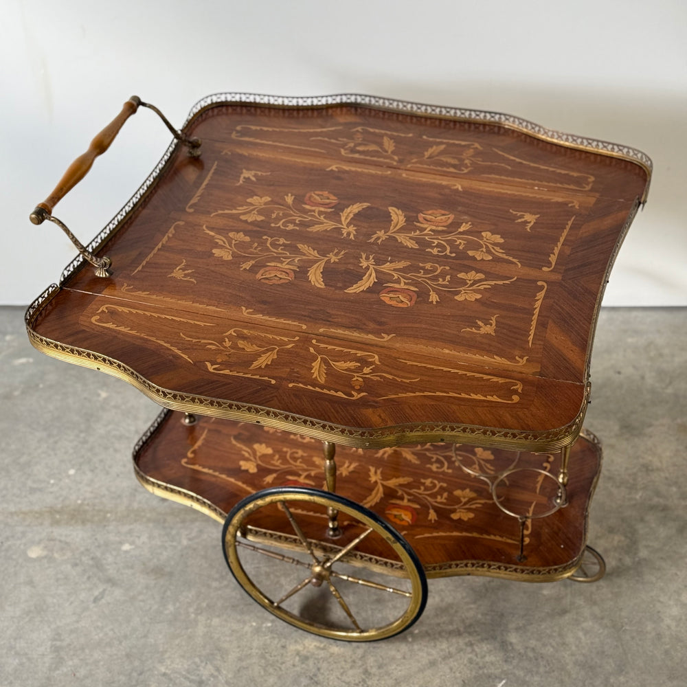 
                  
                    Italian Marquetry Mahogany & Brass Bar Cart
                  
                