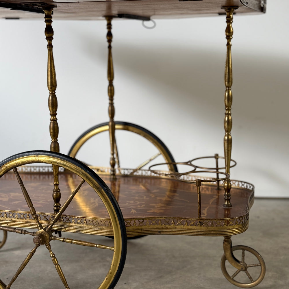 
                  
                    Italian Marquetry Mahogany & Brass Bar Cart
                  
                