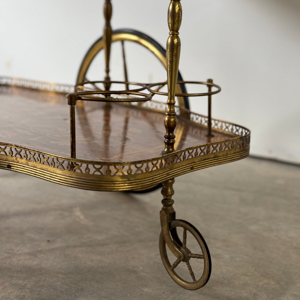 
                  
                    Italian Marquetry Mahogany & Brass Bar Cart
                  
                