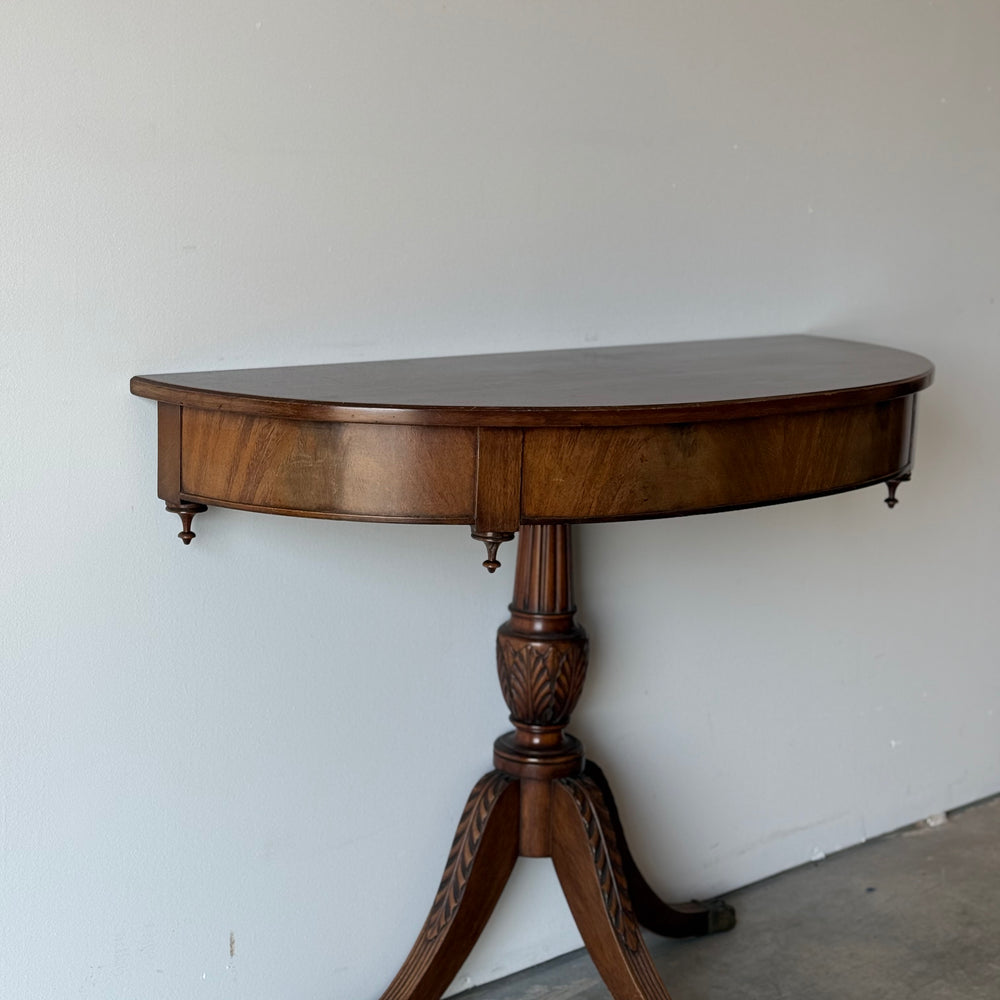 Vintage Mahogany Demi-Lune Console Table