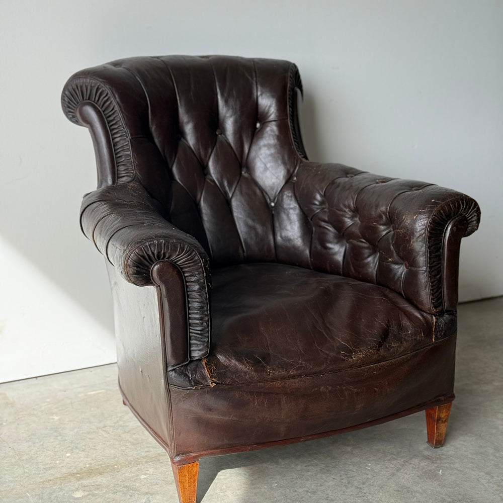 Leather Upholstered Club Chair