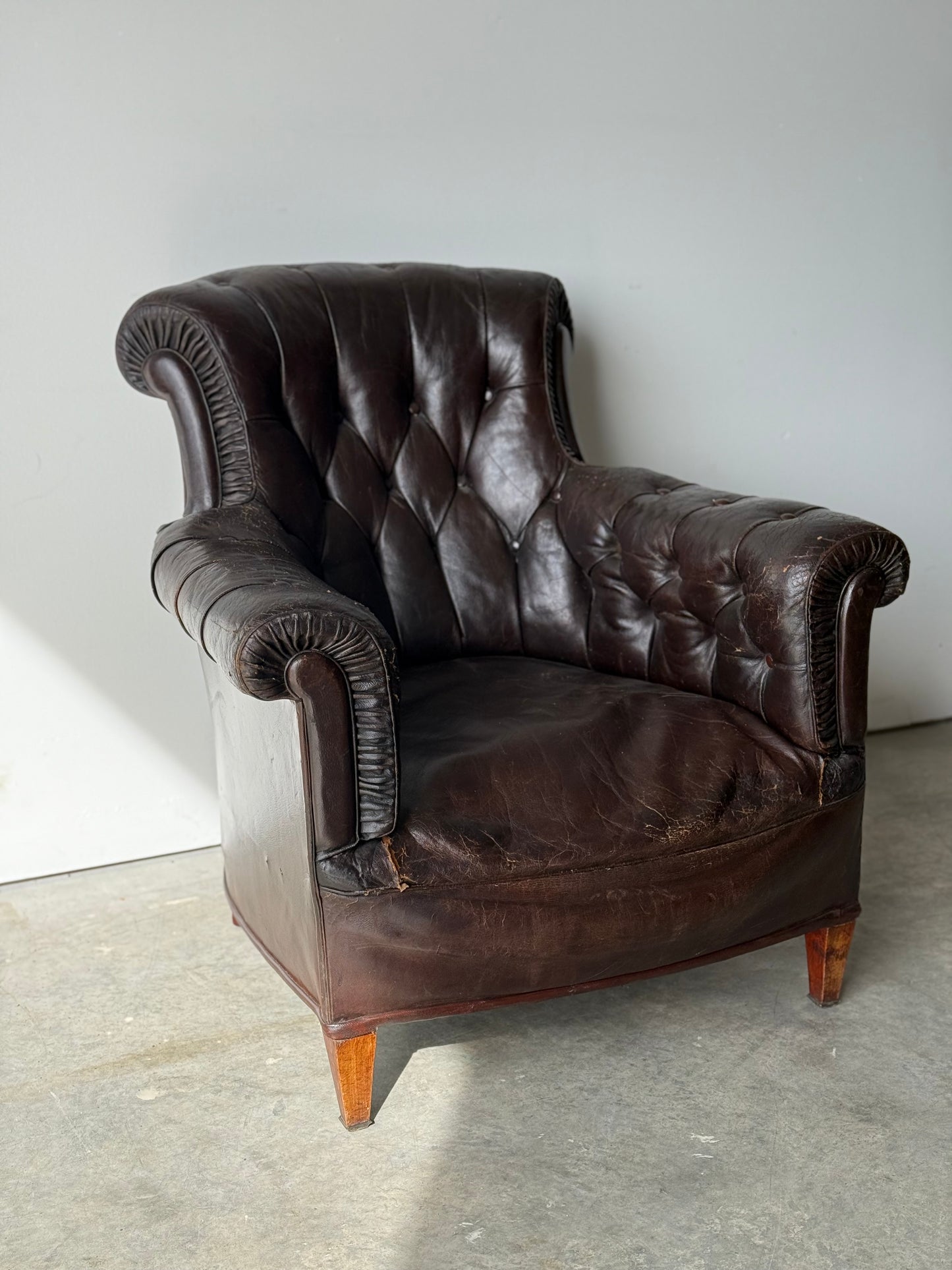 Leather Upholstered Club Chair