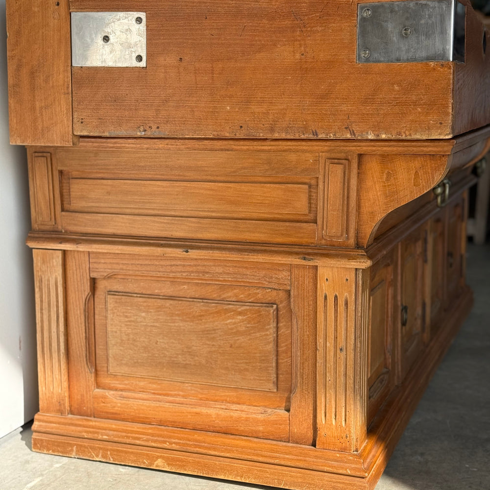 
                  
                    Antique French Butcher's Block Island C. 1910
                  
                