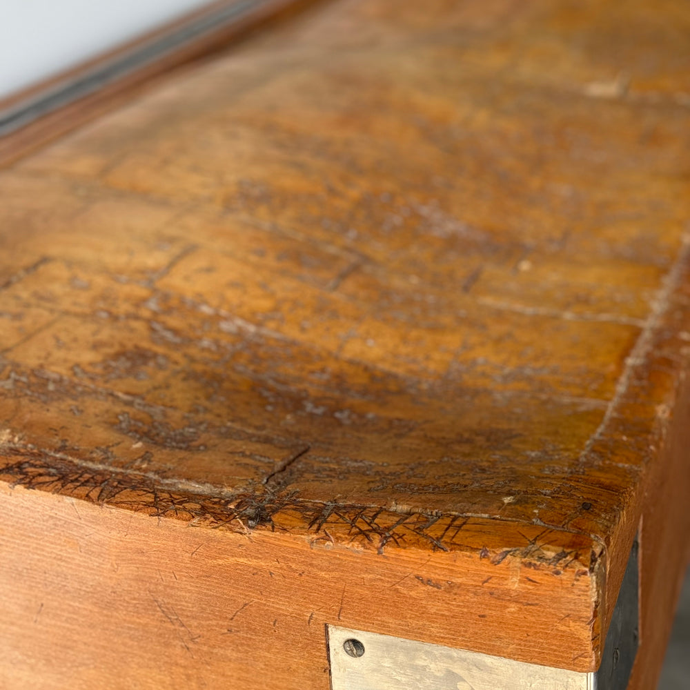 
                  
                    Antique French Butcher's Block Island C. 1910
                  
                