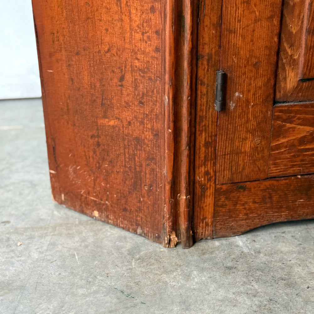 
                  
                    Early Primitive Corner Cupboard with Raised Panel Doors
                  
                