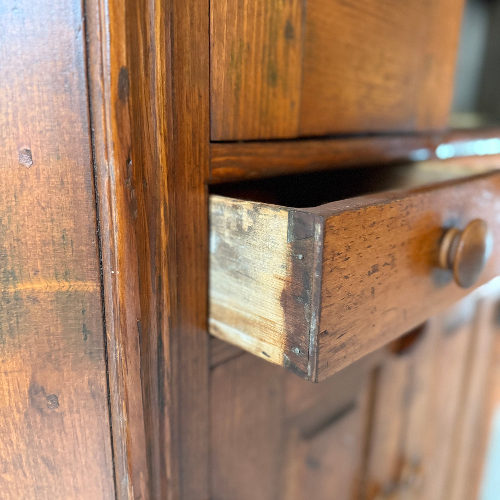 
                  
                    Early Primitive Corner Cupboard with Raised Panel Doors
                  
                