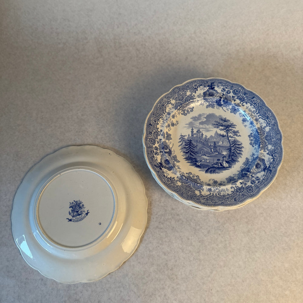 Antique Blue Transferware Plate